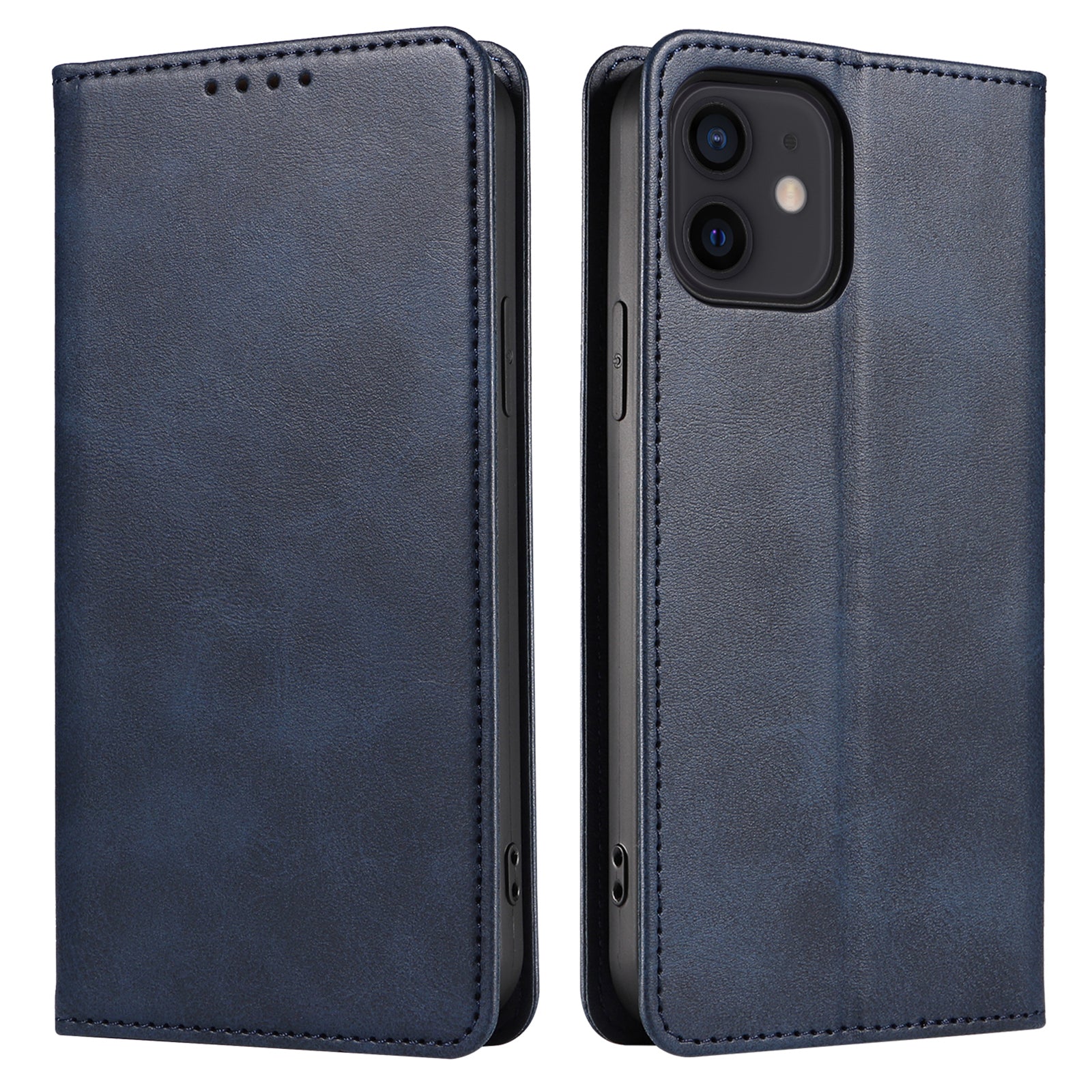 For iPhone 12 / 12 Pro 6.1 inch Anti-Scratch Phone Case Wallet Magnetic Leather Stand Calf Texture Phone Cover - Rose Gold For iPhone 12 / 12 Pro 6.1 inch Anti-Scratch Phone Case Wallet Magnetic Leather Stand Calf Texture Phone Cover - Rose Gold